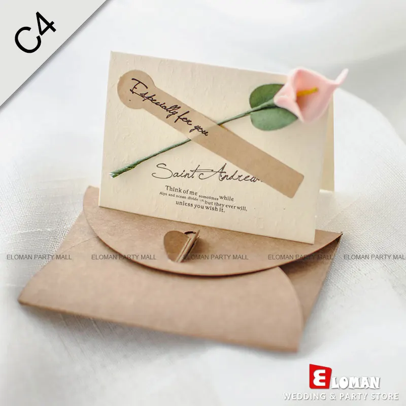 C4-PinkCalla-25pcs 25 шт карманные свадебные пригласительные открытки-ELOMAN-дешевые приглашения на свадьбу, день рождения, свадьбу и детский душ с конвертом+ пустые карты - Цвет: C4-PinkCalla-25pcs