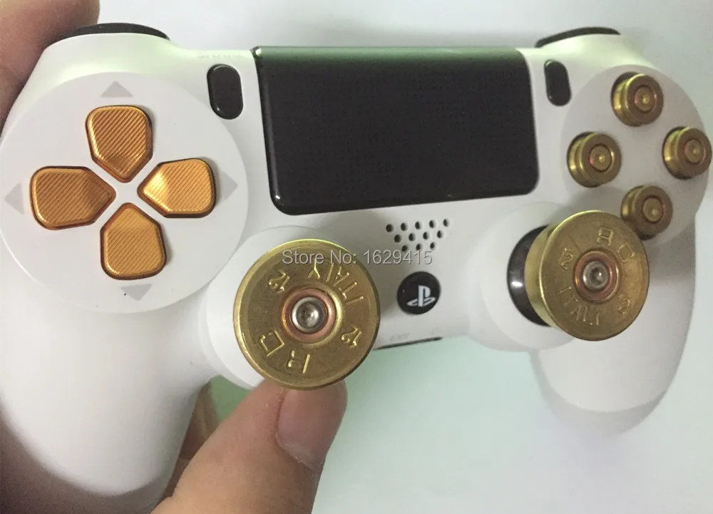 Для sony Playstation Dualshock 4 Slim Pro контроллер Gold Dpad+ латунные аналоговые палочки+ 9 мм пулевые кнопки комплект модов для PS4