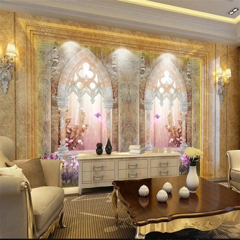 Обои на заказ 3d настенная римская колонна двойная дверь Европейский узор