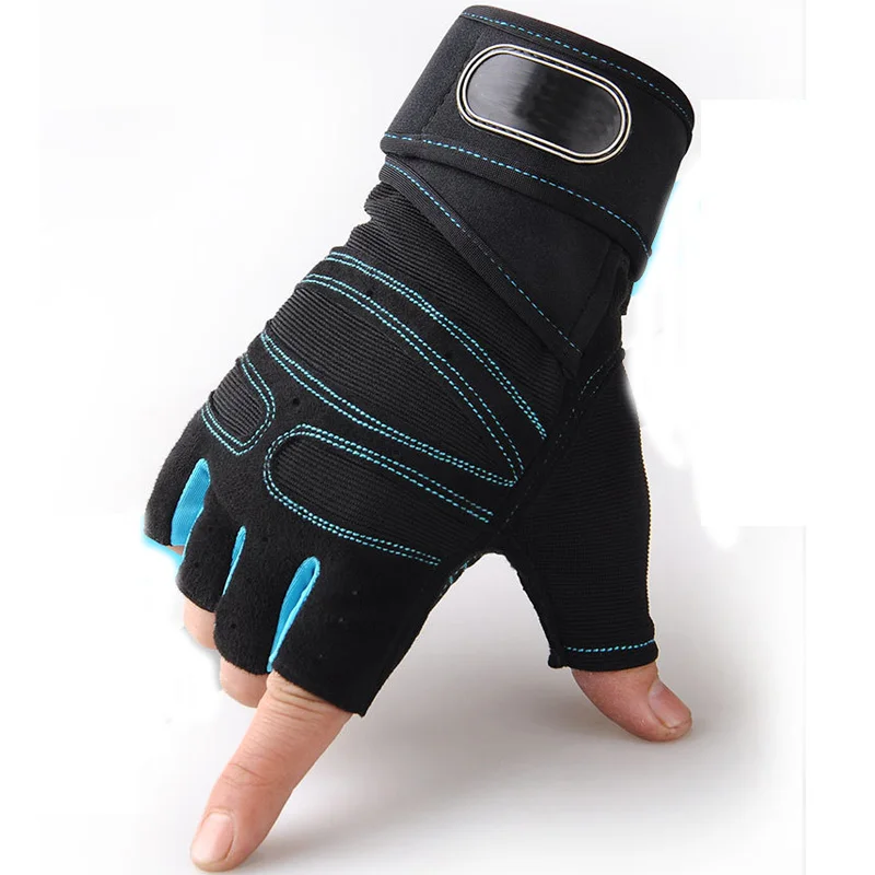 Дышащие перчатки для тренажерного зала с открытыми пальцами фитнеса спортивные