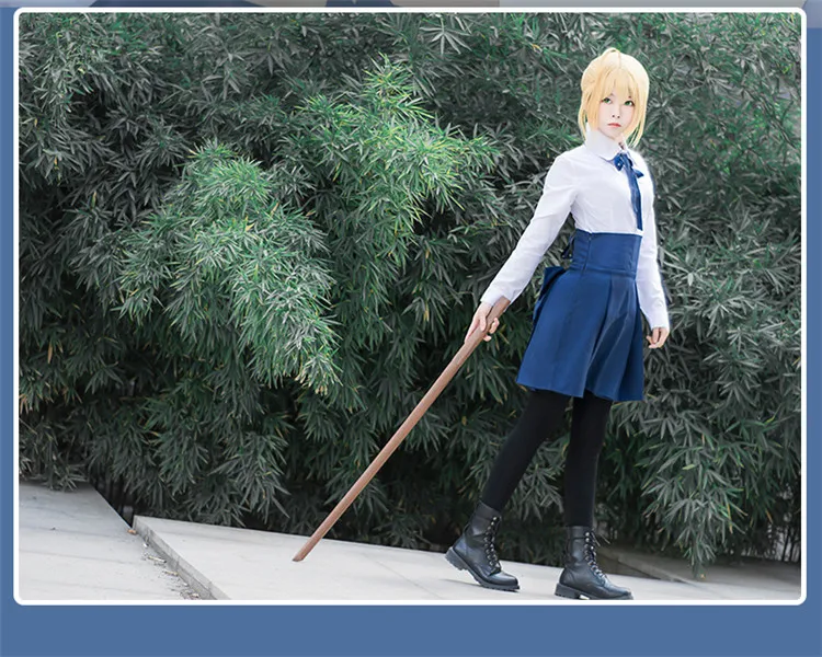 Fate Stay Night Saber, косплей, парики, костюмы, униформа моряка, женское платье, комплект одежды для вечеринки на Хэллоуин и парик, костюм на Хэллоуин