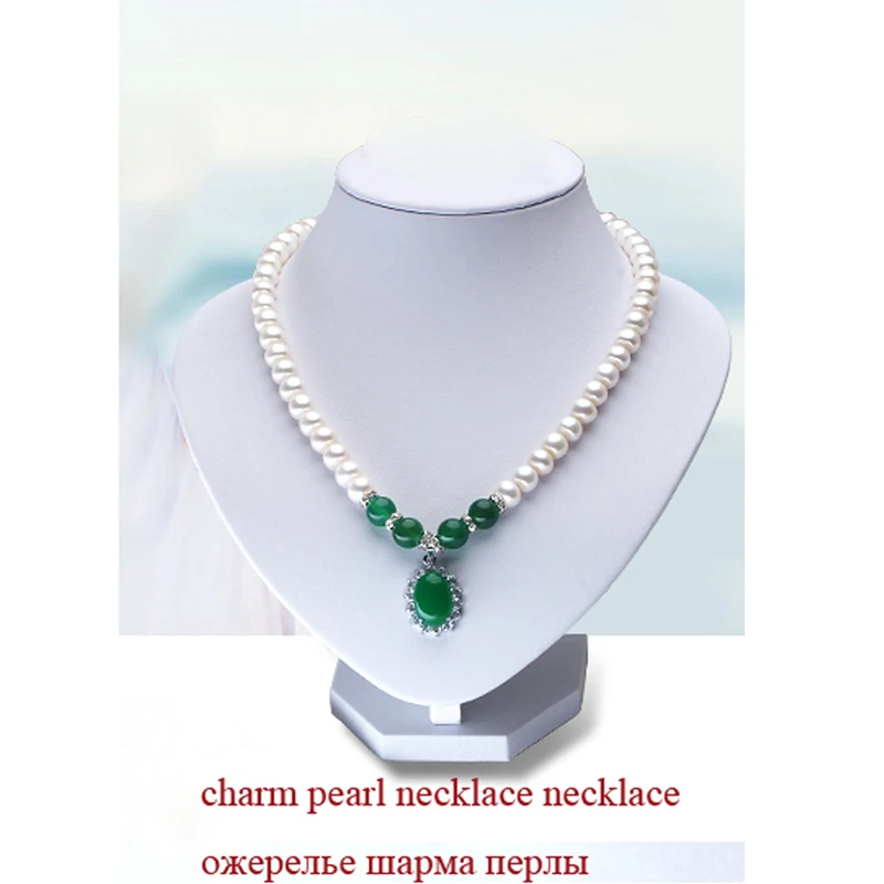 Жемчужное ожерелье NYMPH ювелирное изделие из зеленого агата натуральный кулон