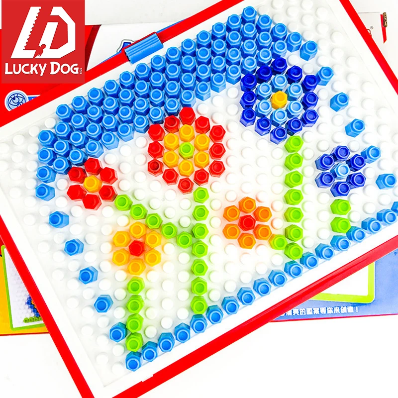 

Composite Intellectual Toys Mushroom Nail Kit Toys for Kids Gifts DIY Mosaic Picture Puzzle Educational Toys for Children