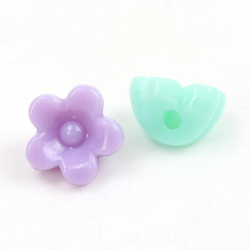 Spring Color Flower caps Charms Acrylic Beads For Jewelry Making Diy Wholesale 11x7mm 100pcs | Украшения и аксессуары