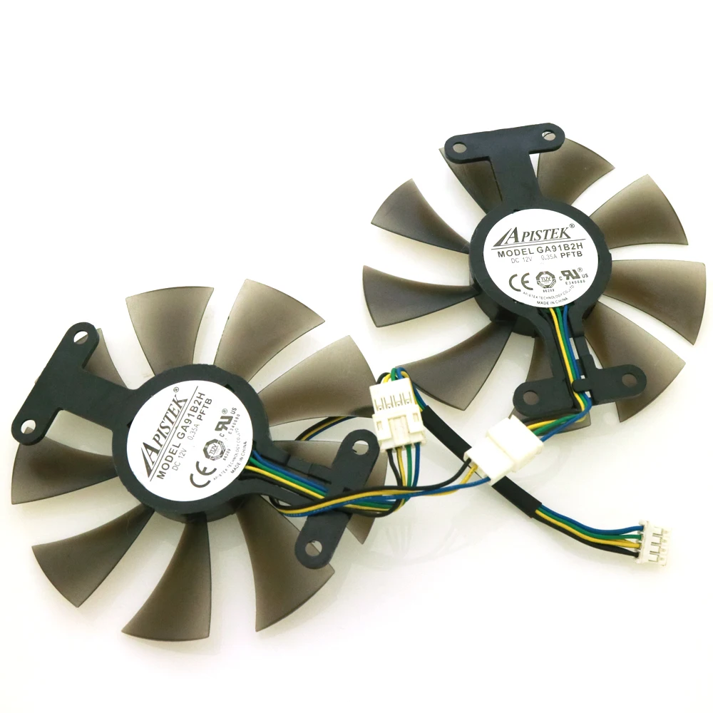 Бесплатная доставка GA91B2H 12 В 0.35A 86 мм 4 провода 4Pin VGA вентилятор для SAPPHIRE RX560