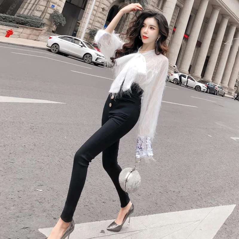 Женская блузка в западном стиле Goddess Style белая на весну 2019 |
