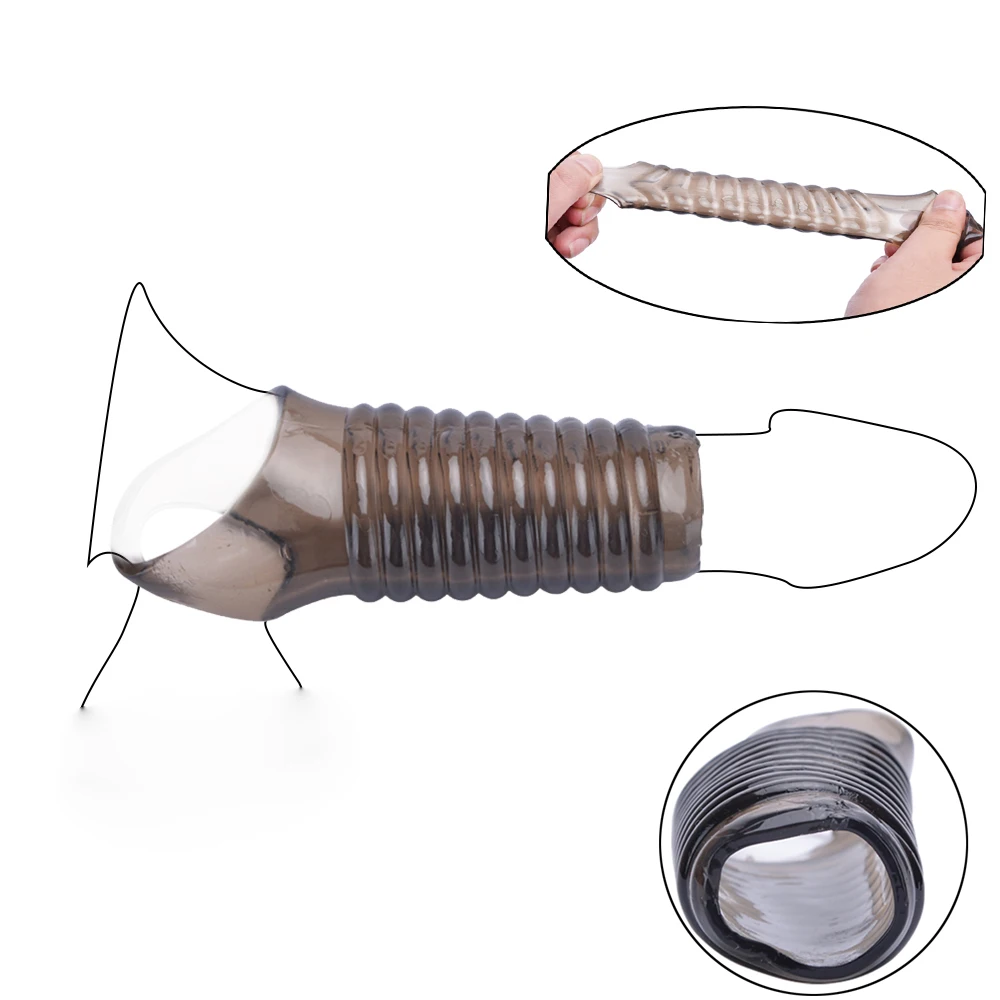 Cock Penis Sleeve Reusable Silicone Enlarger Extender Adult Sex Toys For Men Time Delay Training | Красота и здоровье