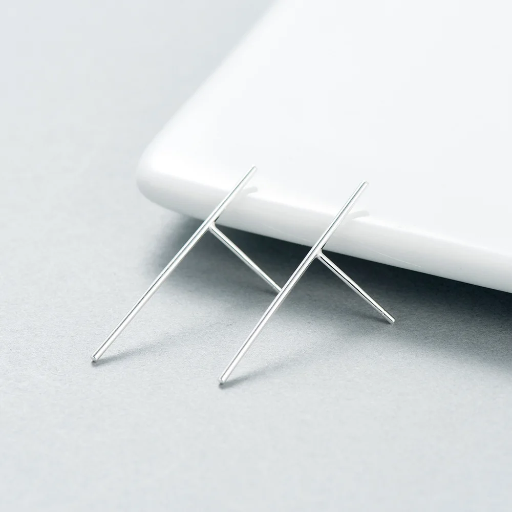 Женские гипоаллергенные серьги гвоздики из серебра 100% пробы|hypoallergenic stud earrings|bar