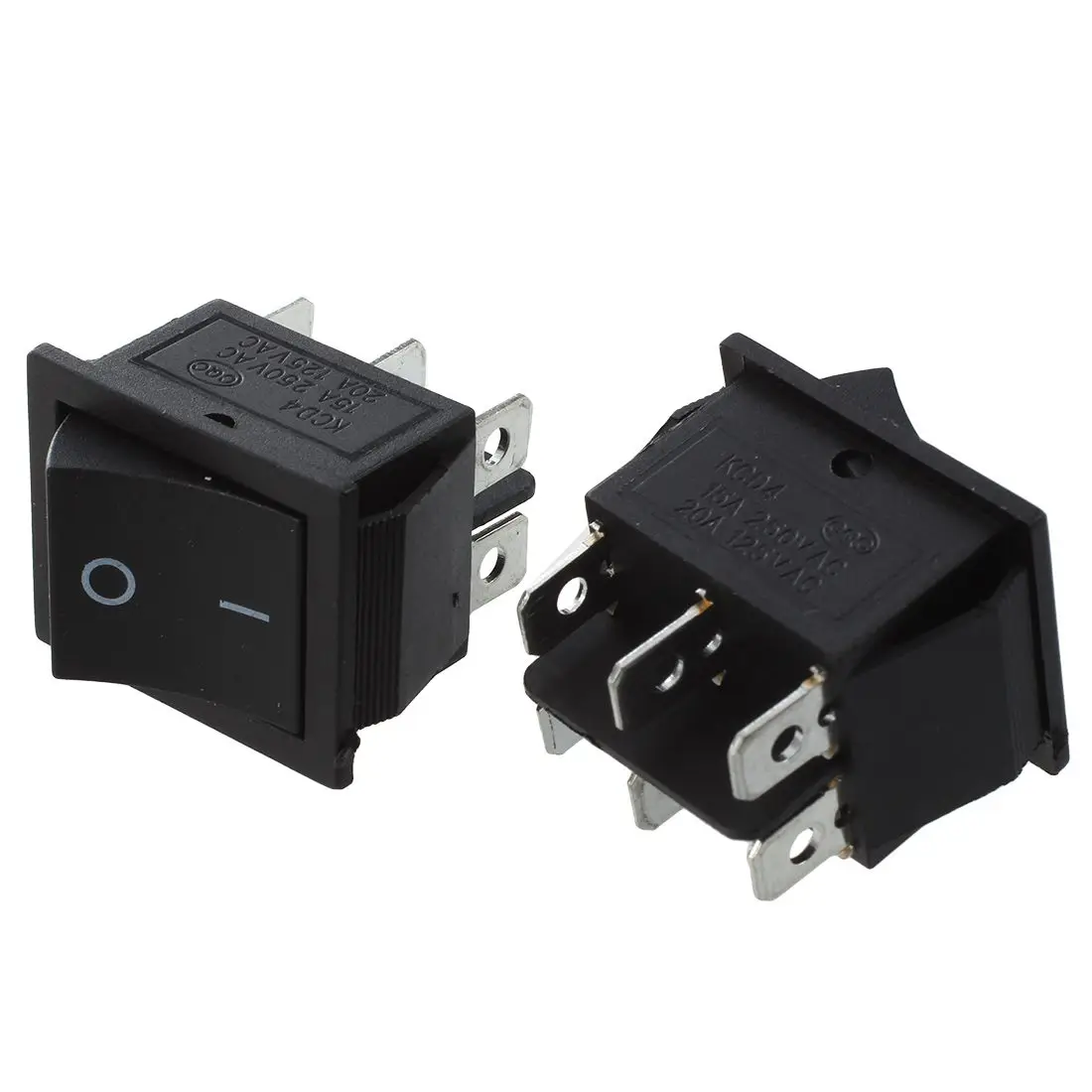2 шт. KCD4 6pin 250 В/15A 125 В/20A AC ВКЛ/ВЫКЛ DPDT клавишный переключатель черный