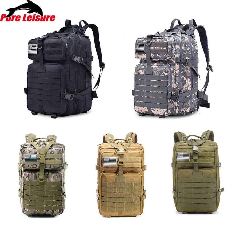 PureLeisure 45L Большой Вместительный военный тактический рюкзак сумка для рыбалки