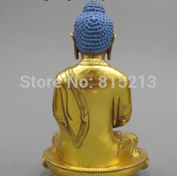 bi00947 12&quotTibet Buddhist Temple Refined Bronze Gild Amitayus Shakyamuni Buddha statue | Дом и сад