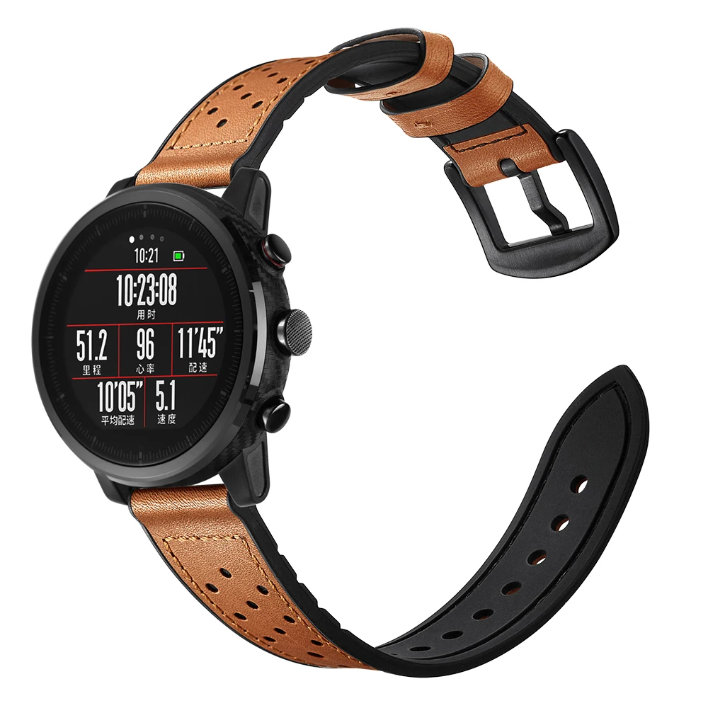 Кожаный ремешок для Xiaomi Huami Amazfit PACE Stratos Смарт-часы браслет из натуральной кожи
