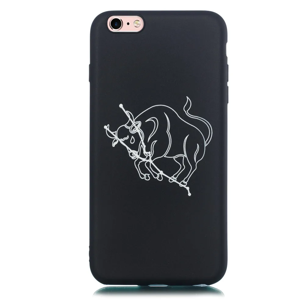 Модные Окрашенные ультра-тонкие чехол для iphone 6 6s 7 8 плюс крышка Созвездие ТПУ