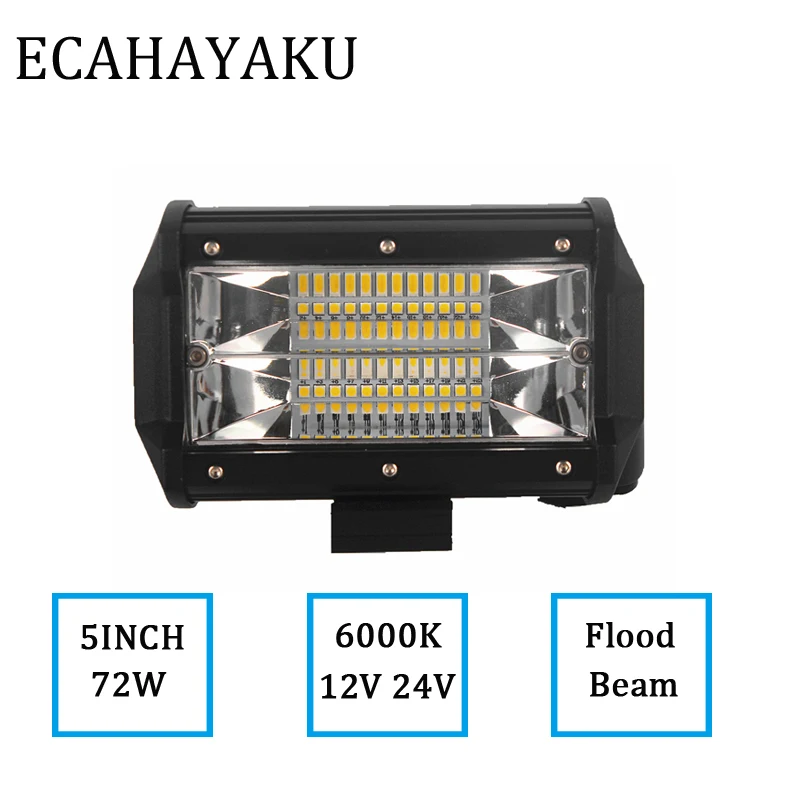 ECAHAYAKU 5 &quotдюймовый 72 Вт светодиодный рабочий свет бар прожекторная лампа для