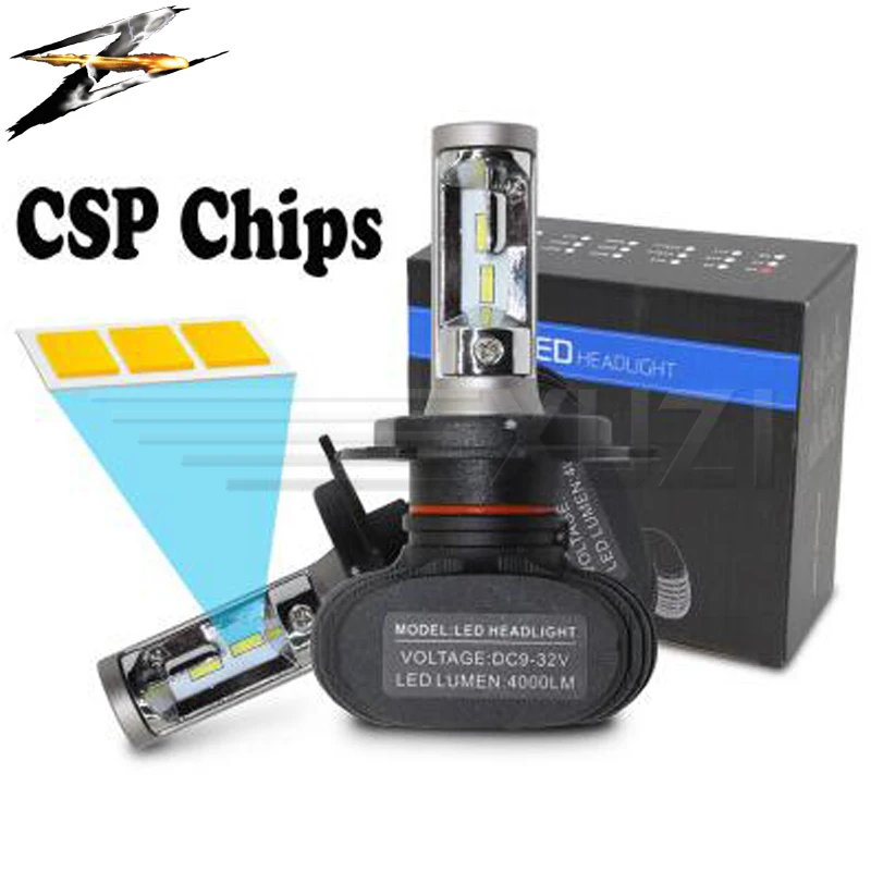 Новинка светодиодные фары S1 CSP H1 H3 H4 H7 H11 880/9005/9006 Светодиодная лампа для