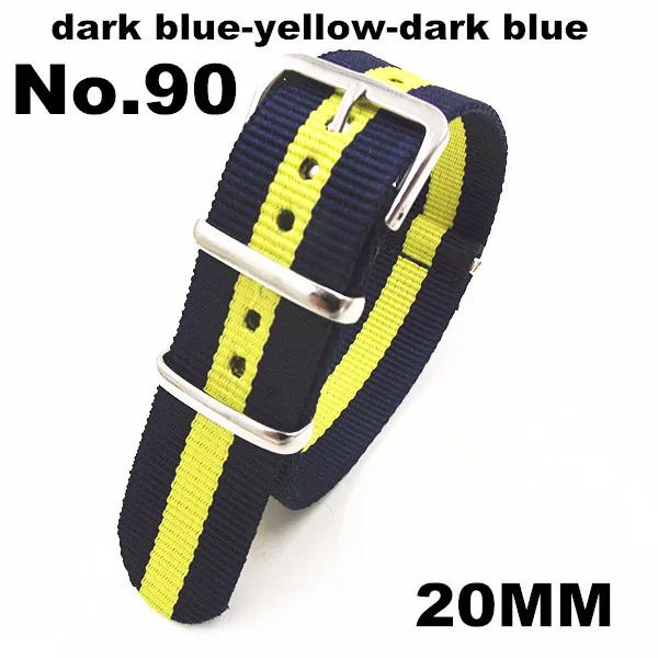 

New colors-Wholesale1PCS High quality 20MM Nylon Watch band NATO straps waterproof watch strap -040402