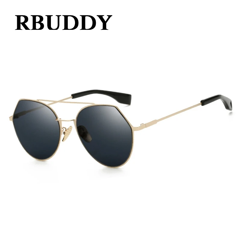 RBUDDY металлическая оправа Модные солнцезащитные очки Женские Круглые