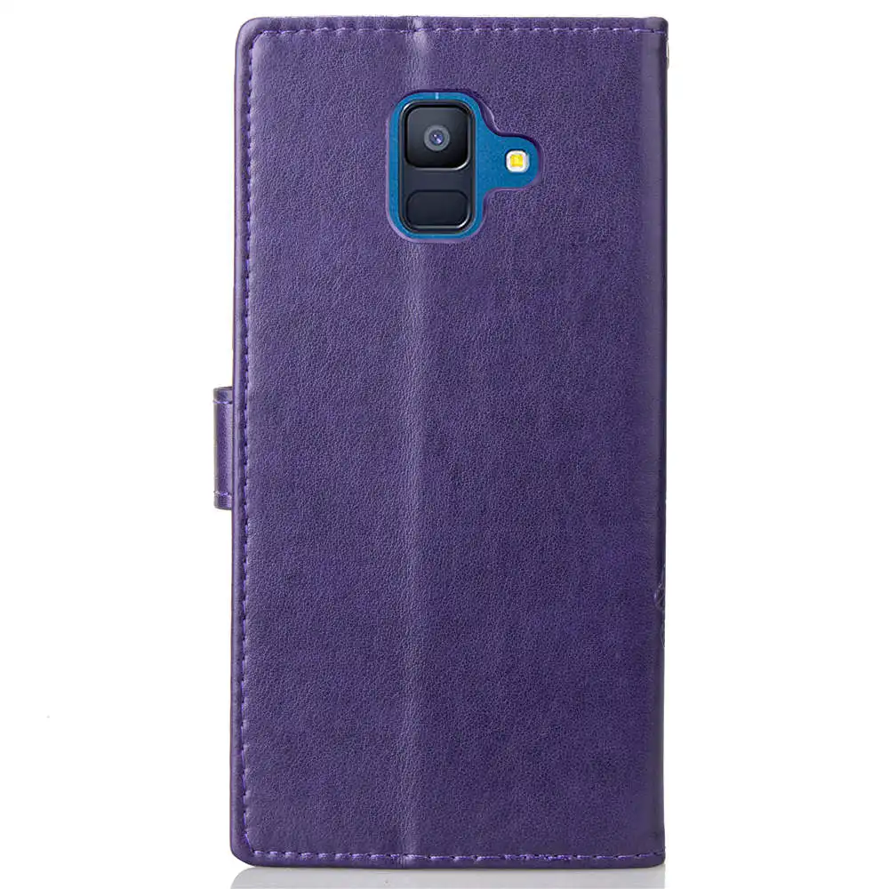 Мягкий кожаный чехол кошелек с откидной крышкой для Samsung Galaxy A7 2018 SM A750F A6 A8 Plus J2 Core A3