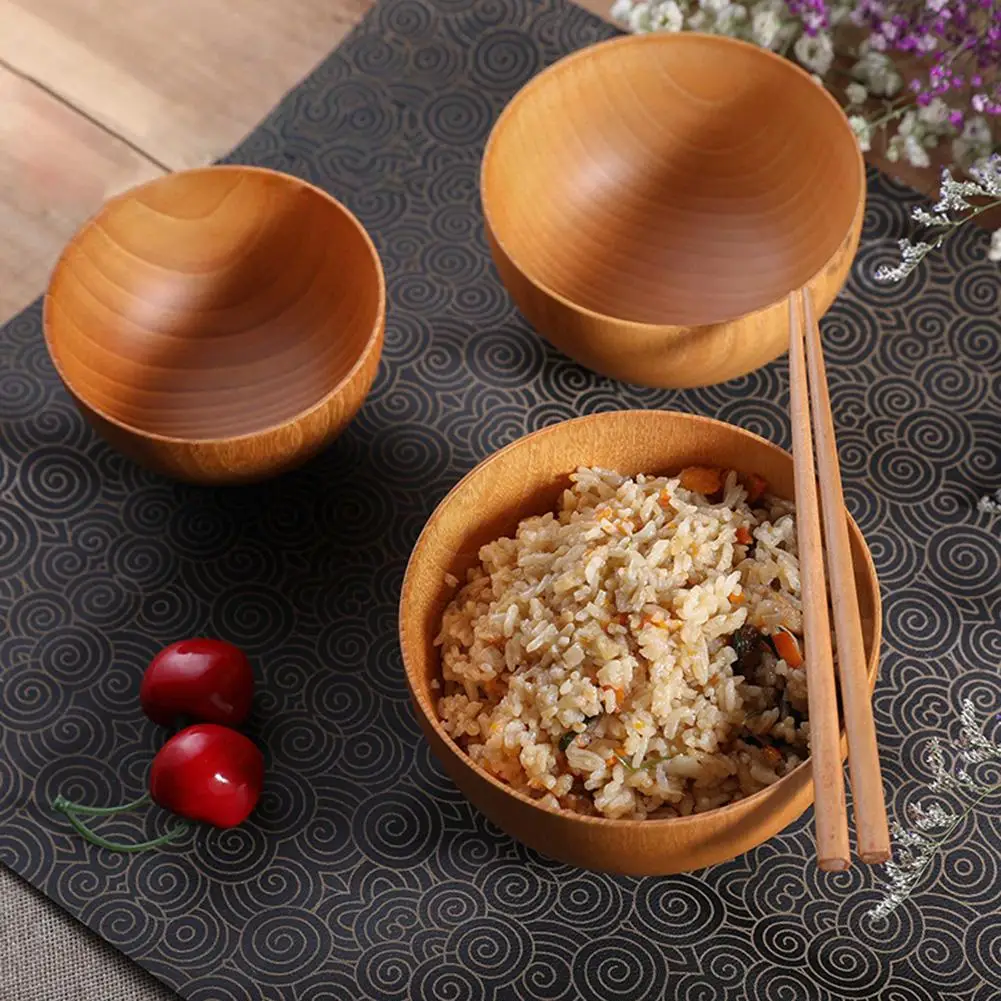 Деревянная рисовая миска лапша суп столовая теплоизолированная кухня дети