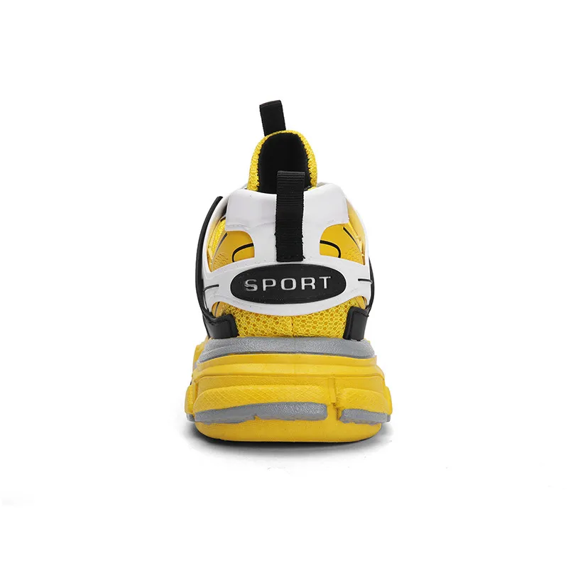 Популярные трендовые мужские кроссовки желтые дышащие сетчатые для мужчин