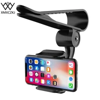 XMXCZKJ Universal 360 Angle Adjustable GPS Car Clip Sun Visor Cell Phone Holder For Most smartphones Such Samsung Xiaomi Huawei