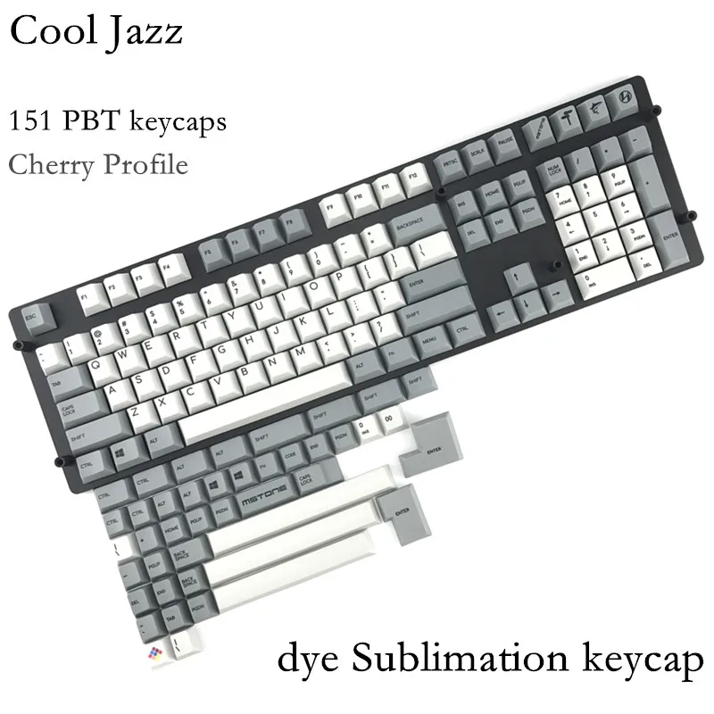 Крутая механическая клавиатура pbt Cherry mx для Jazz колпачки ключей 151 краситель с