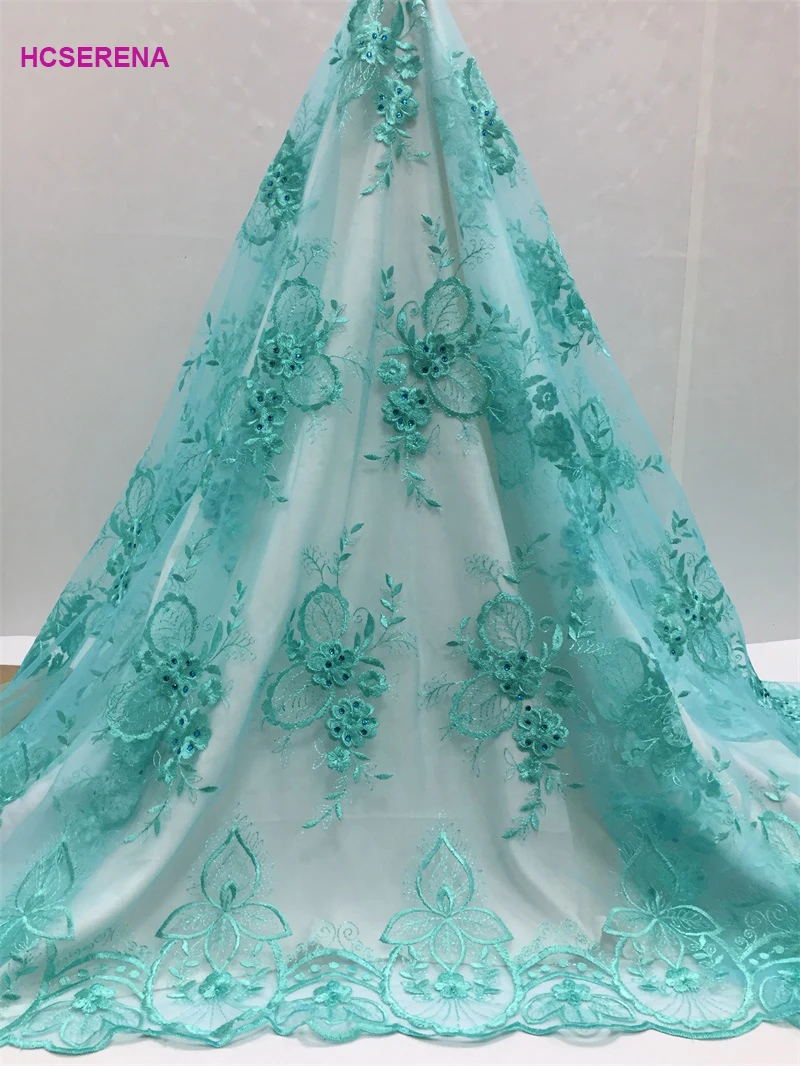 5 yards/lot 2019 High quality white nigerian french net lace african Stones fabric for party dress free shipping | Дом и сад