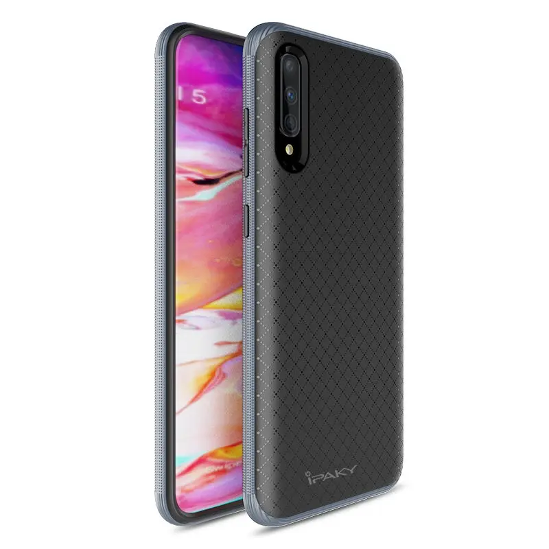 Для samsung A50 A70 A30 Чехол iPaky оригинальная рамка+ силиконовая задняя крышка чехол для мобильного телефона для Galaxy A10 A20 прочная Броня - Цвет: Blue-Gray