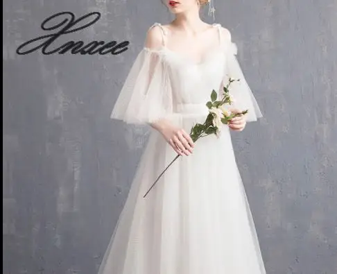 

2020 new word shoulders dreamy slim dress