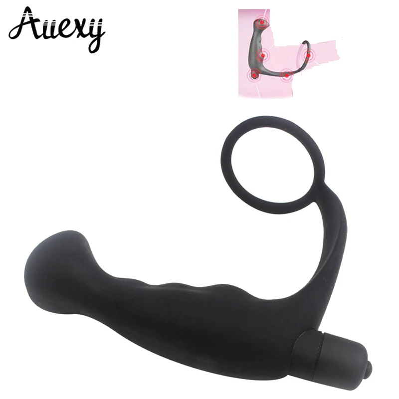 AUEXY мужские сексуальные игрушки силиконовый мужской массажер простаты Анальный Вибратор Анальная пробка для мужчин эротические анальные секс-игрушки кольцо