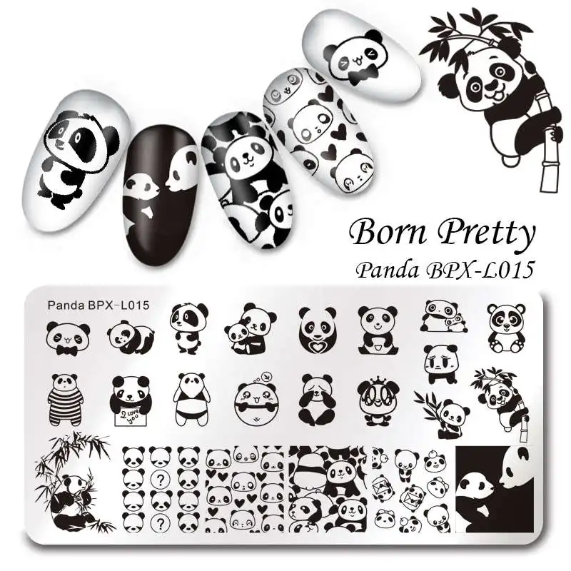BORN PRETTY ногтей штамповки пластины кленовый лист дизайн из нержавеющей стали прямоугольник ногтей штамп трафареты шаблон - Цвет: BPX-L015