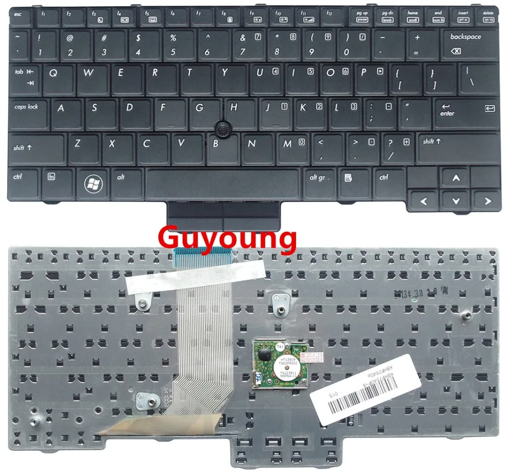 Черная клавиатура для ноутбука HP EliteBook 2540 2540p 598790 001 V108602AS1 PK1309C2A00 английская