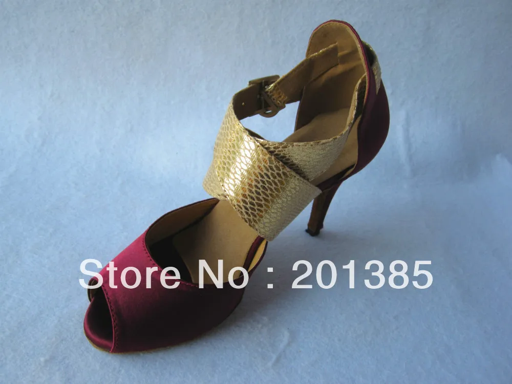 Женская атласная Обувь для бальных танцев бордового цвета со змеиным принтом|latin