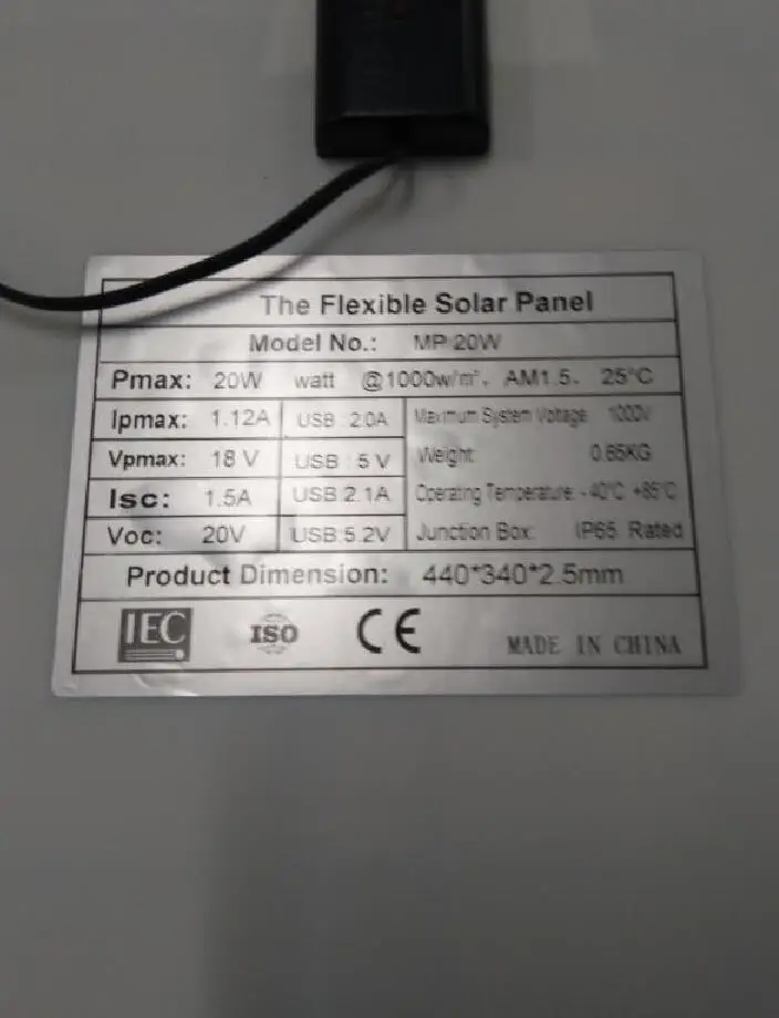 18V 20 W/40 W Гибкая моно солнечная панель для 12V батареи RV лодки дома кемпинга с USB