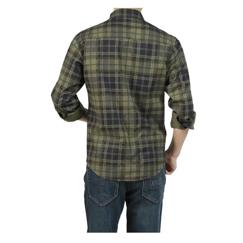 Формальная деловая плотная 100% хлопковая рубашка в клетку мужская повседневная