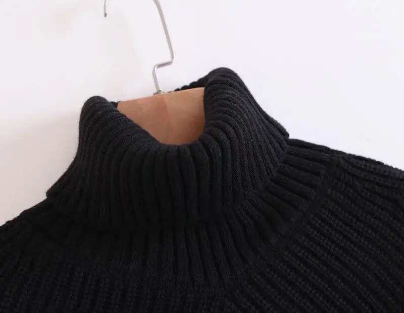 H.SA Women Autumn WinterTurtleneck Sweaters Batwing Sleeve Oversized Sweater Poncho Pullover and Sweater Jumpers Irregular Pull