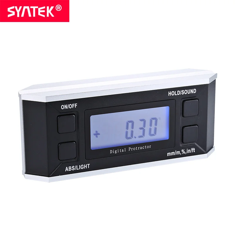 Syntek цифровой угломер и уровень коробки с магнитом освещает электронный