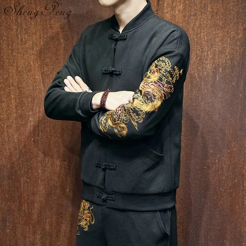 Традиционная китайская одежда для мужчин китайский магазин одежды куртка с