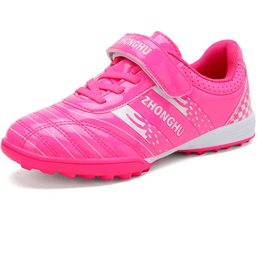 Child Soccer Pink Кожаные детские кроссовки для мальчиков и девочек футбольная обувь унисекс Футбольная Одежда для девочек обувь открытый детский кроссовок спортивная обувь для мальчиков - Цвет: Child Soccer Pink