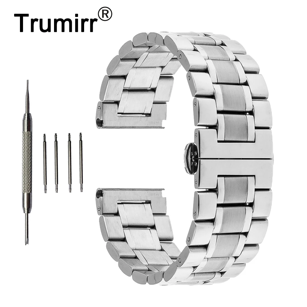 Ремешок из нержавеющей стали для часов 22 мм с пряжкой бабочкой ремешок Samsung Gear 2 R380
