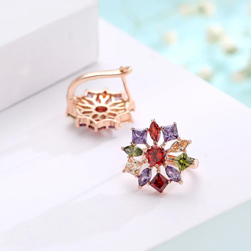 Комплект из колье и серёг цвета розового золота с фианитом|necklace earring set|brand jewelry
