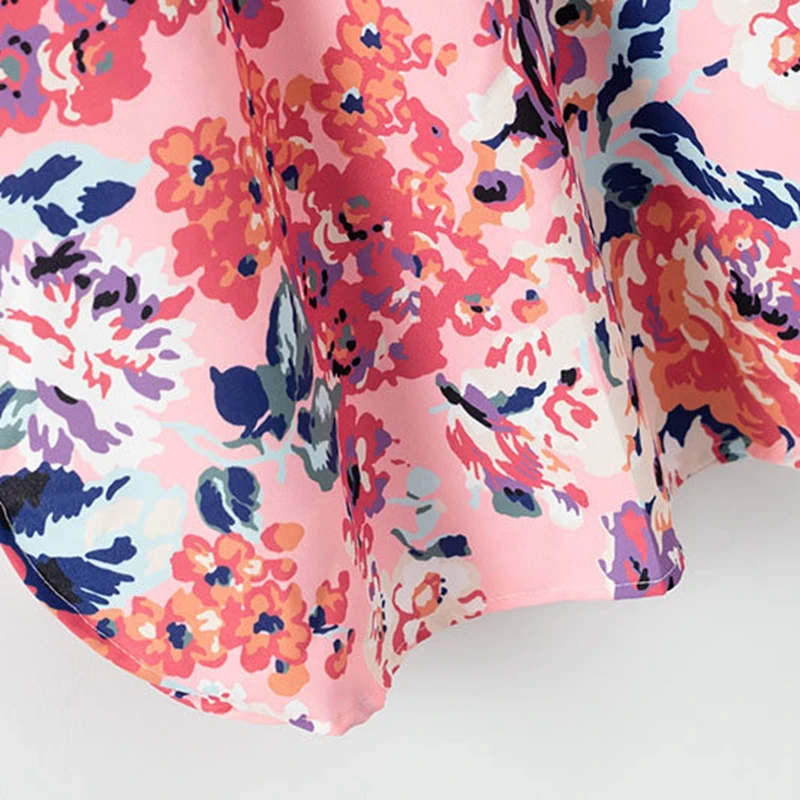 Boho винтажное цветочное розовое осеннее платье с длинным рукавом Повседневное