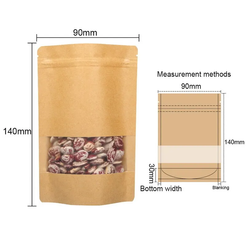 50 шт коричневые подарочные мешки для конфет из крафт бумаги Свадебный пакет