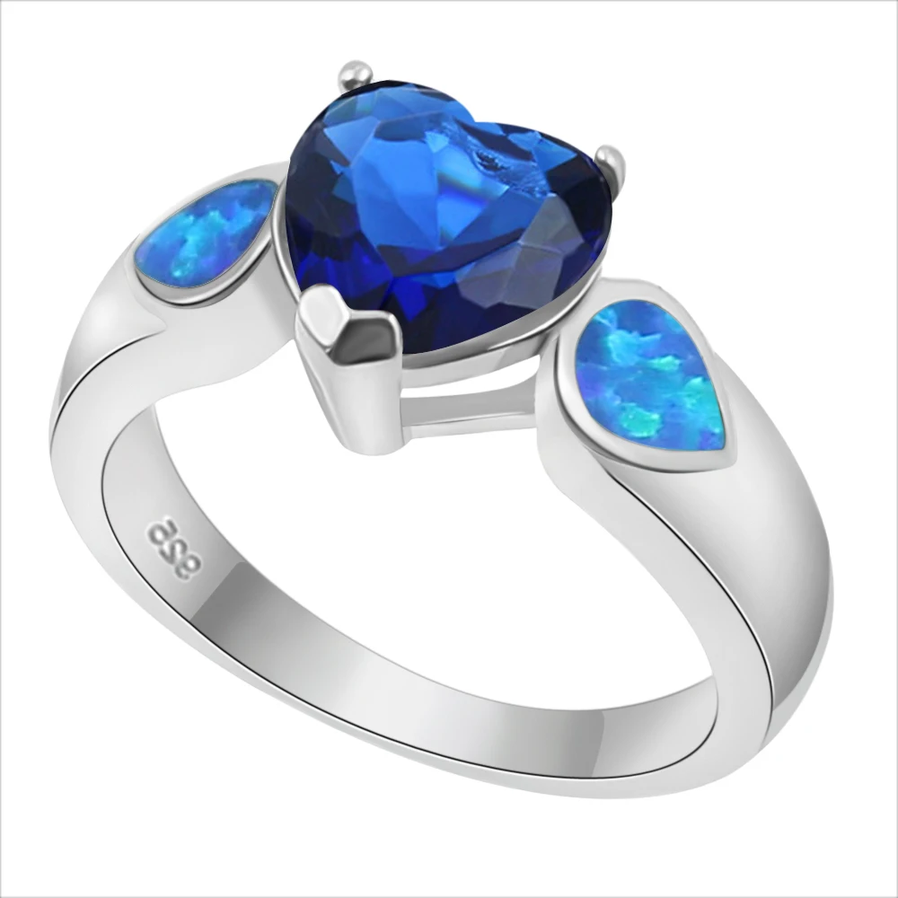 65% скидка 925 Стерлинговое Серебро Цвет Синий Австралийский опал hotSapphire женские