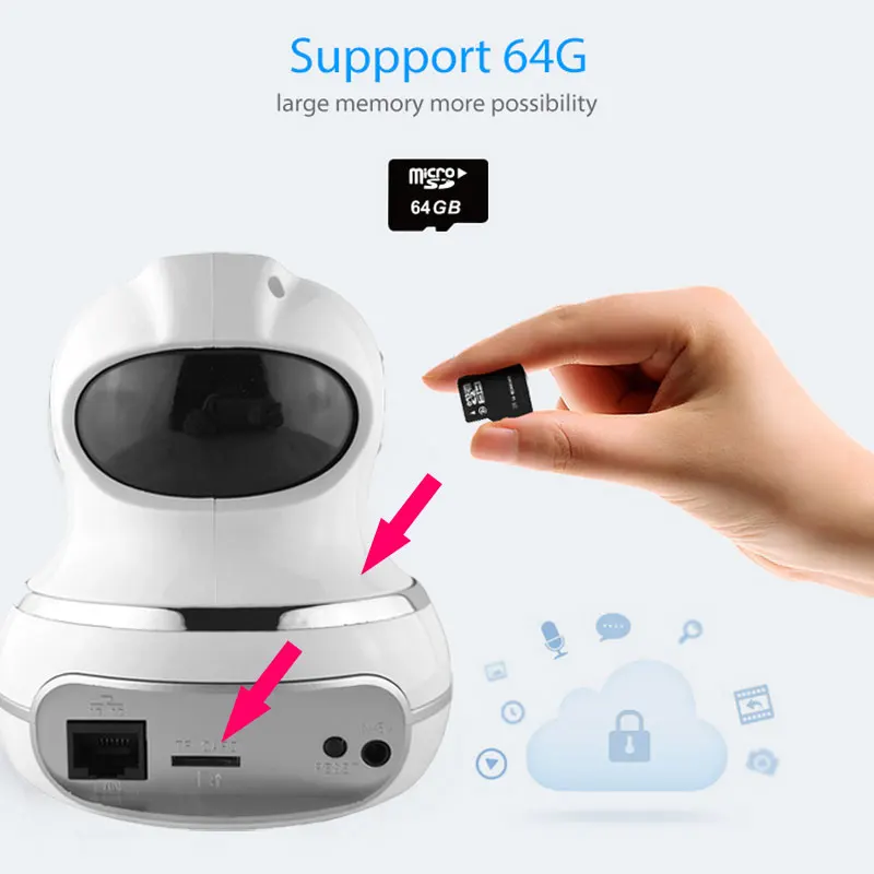 Беспроводная IP камера 1080P 720P с поддержкой Wi Fi и функцией автослежения|Камеры