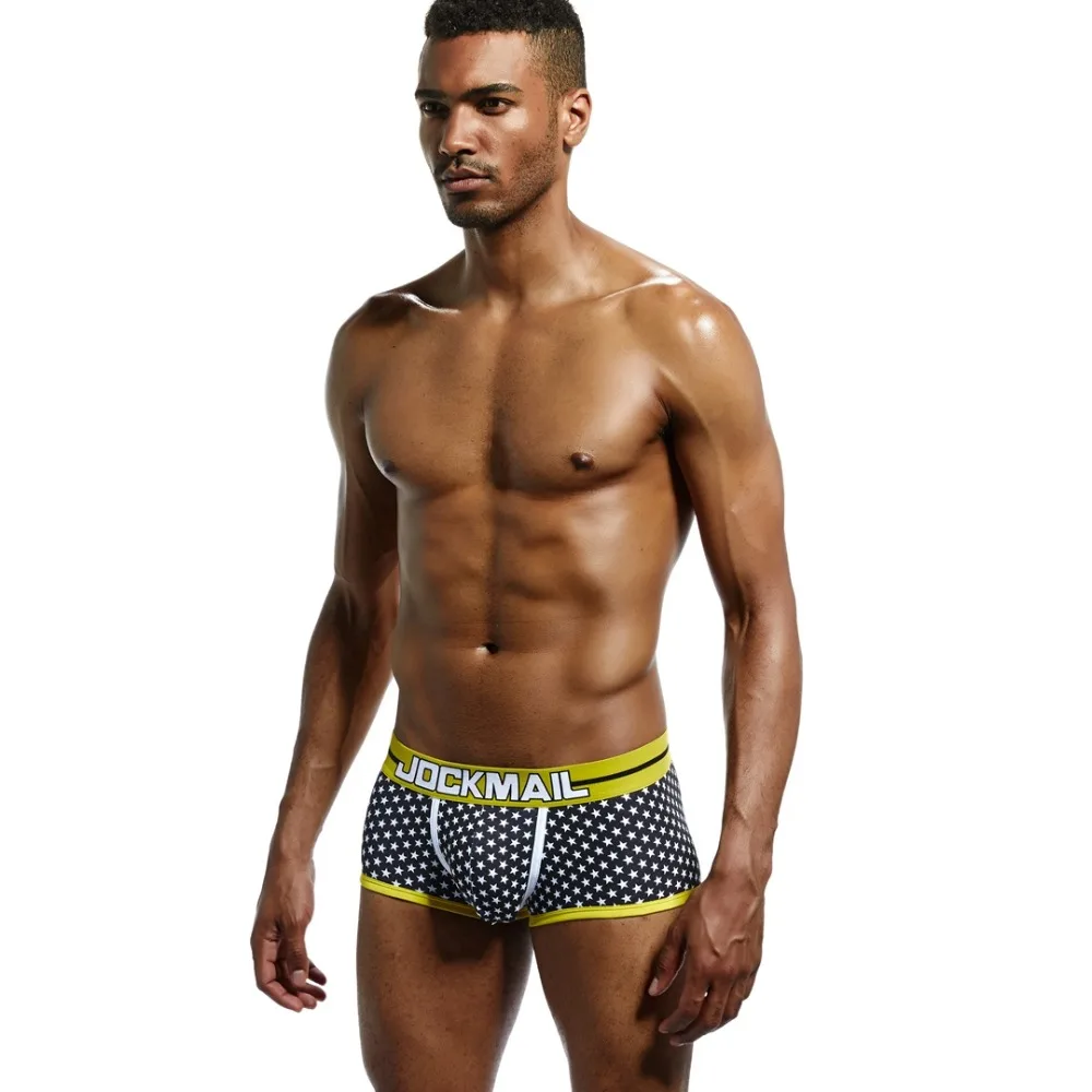 JOCKMAIL, дышащие, Cueca, боксеры, homme, хлопок, мужское нижнее белье, боксеры, U выпуклый мешочек, сексуальные мужские трусы, мужские боксеры, Гей Трусы