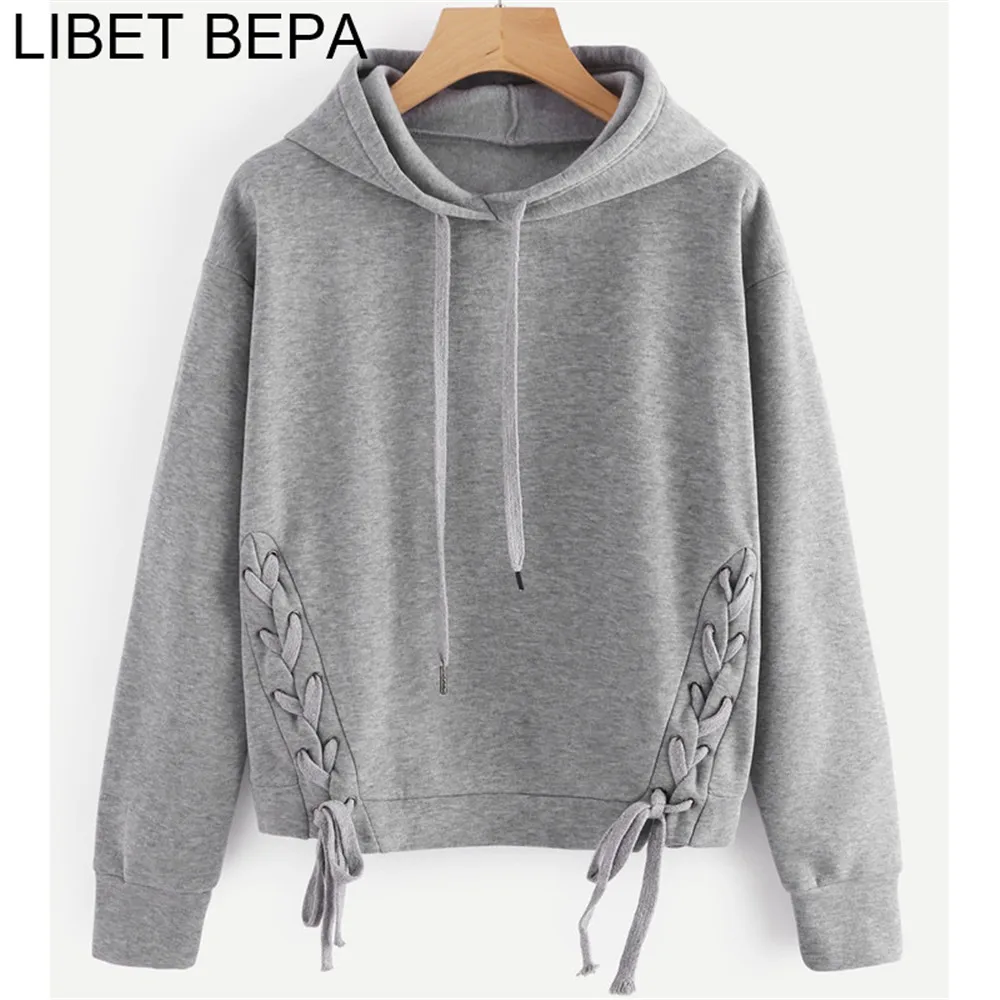 Новое поступление 2018 женская модная осенне зимняя короткая толстовка