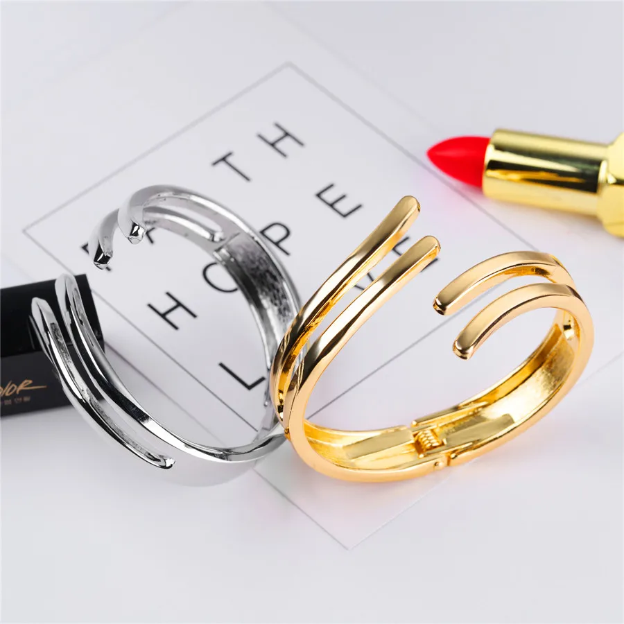 XQNI Occident Style Smooth Opening Bangle Fashion For Women Street Shooting Modeling Accessories Jewelry Birthday Gift | Украшения и