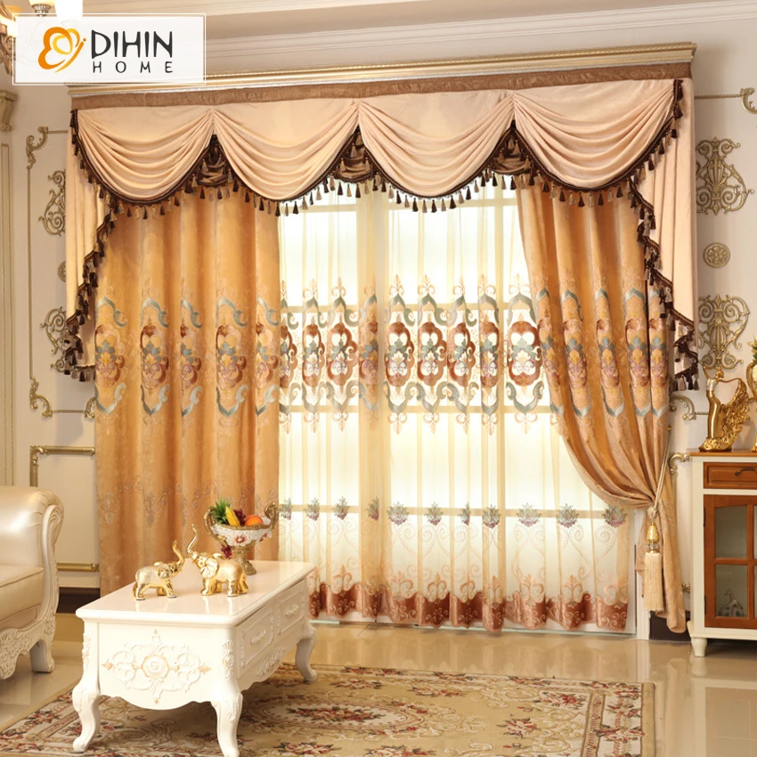 DIHIN роскошные вышитые занавески для гостиной на окна бесплатная доставка | Дом и
