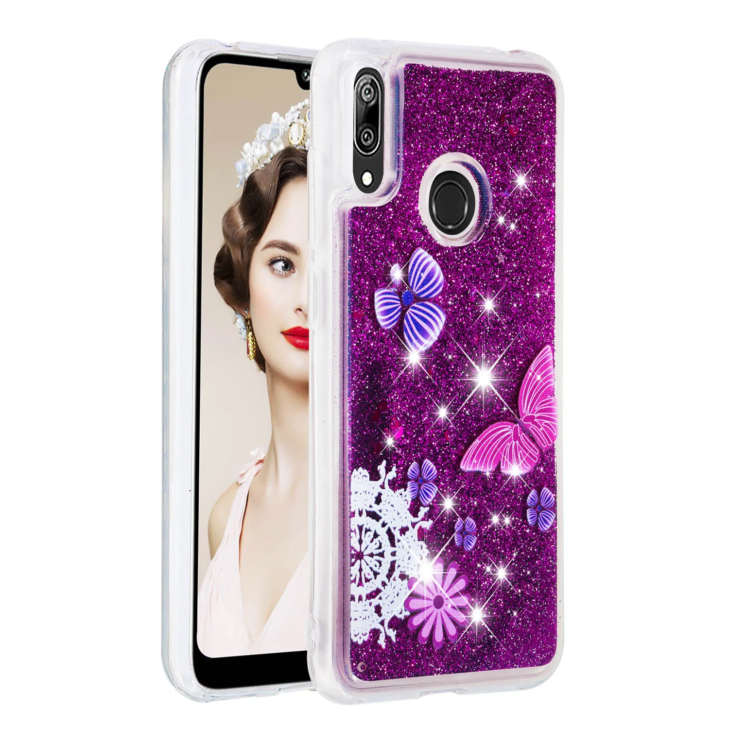 4 Etui huawei Y5 Y6 Y7 Y9 Prime чехол для телефона с блестящей совой динамичный жидкий зыбучий песок чехол для huawei Y5 Y6 Y7 чехол - Цвет: 4